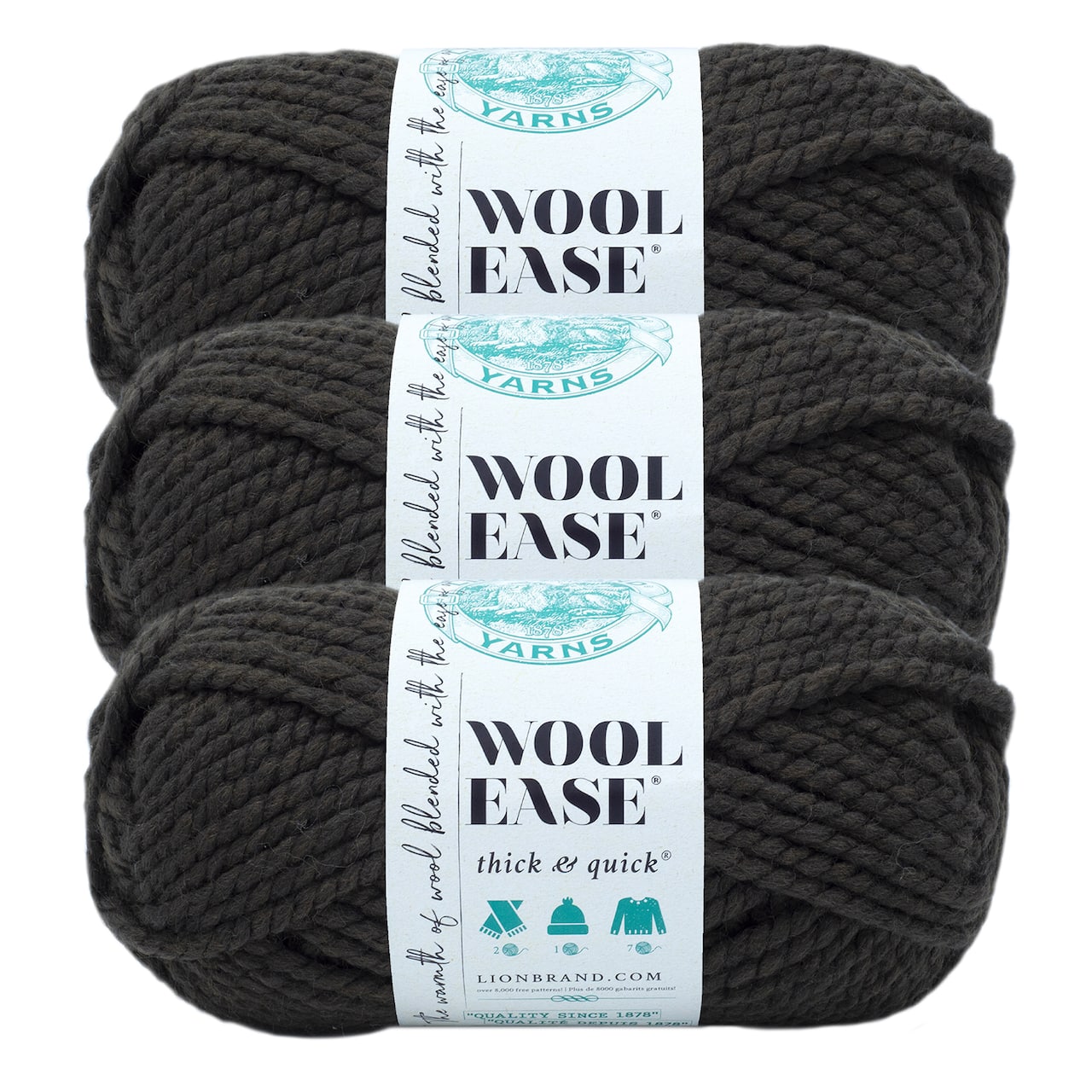 3 Pack Lion Brand® Wool-Ease® Thick & Quick® Prints & Stripes Yarn